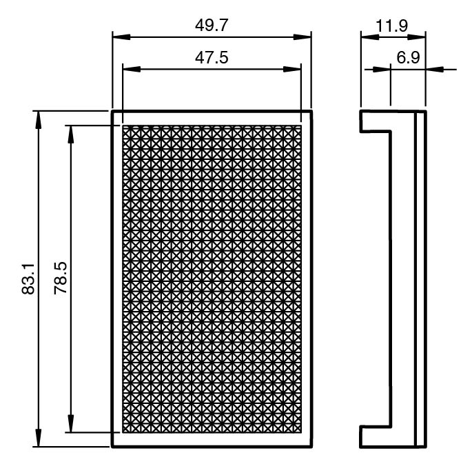 REFLECTOR 82.5X49X6MM
