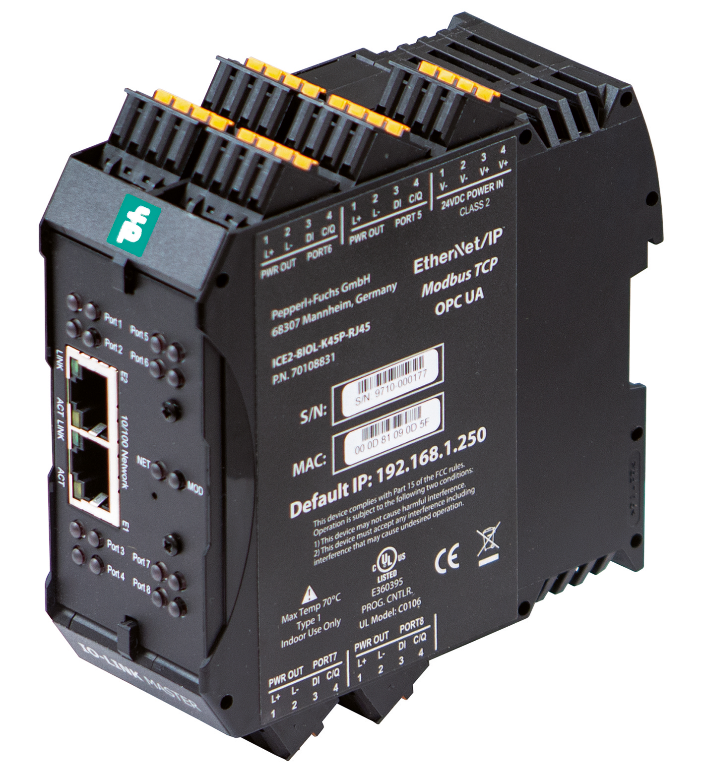 IO-Link マスタ ICE2-8IOL-K45P-RJ45