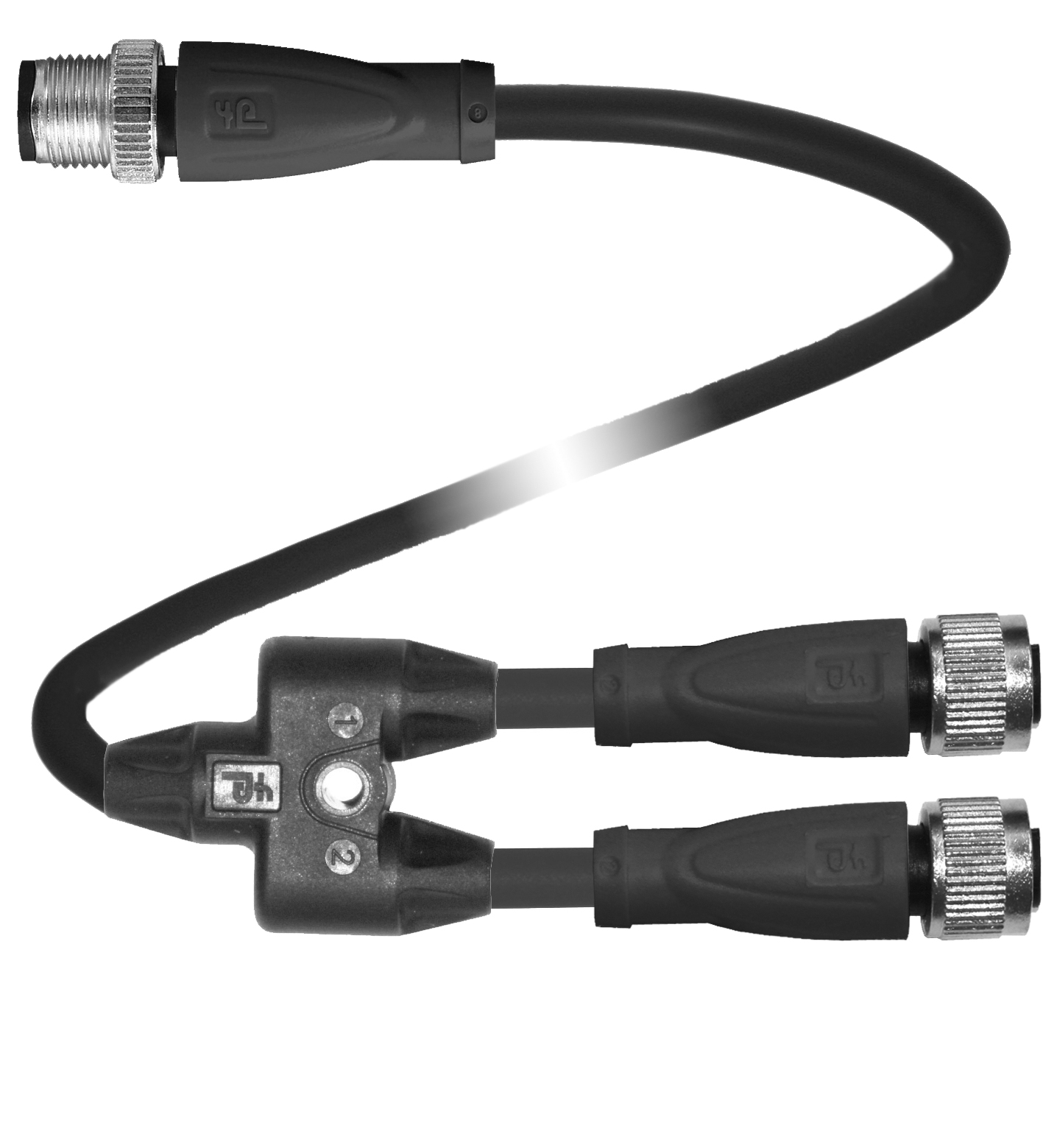 Y connection cable V1-G-BK0,15-PUR-A-T-0,15-V1-G